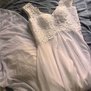 Elegant White Lace Wedding Dress chiffon